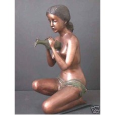 Bronze Fountain "Nude Maiden With Urn" Garden Art (Adjustable Pump Included)   231994649067
